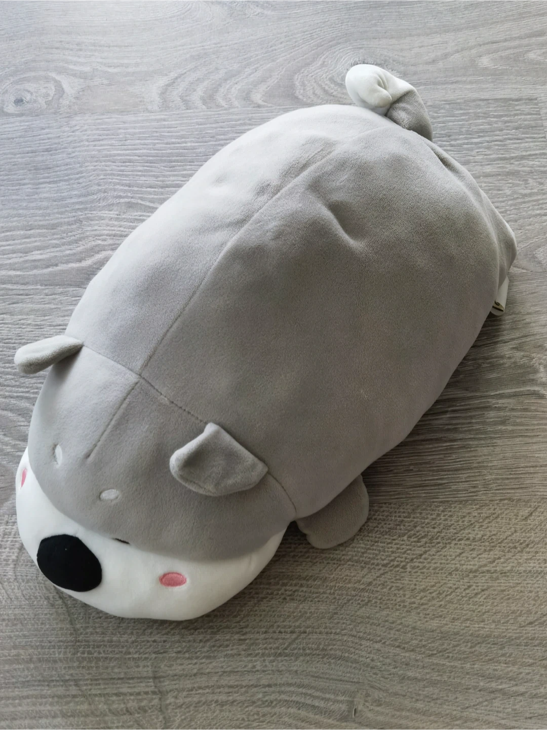 Grey Puppy Plush Pillow