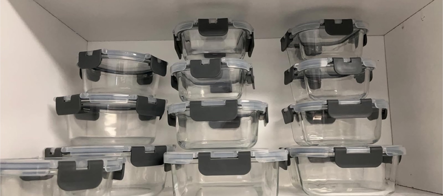 34pcs Leakproof Thick Glass Food Storage Containers (orig. $55)