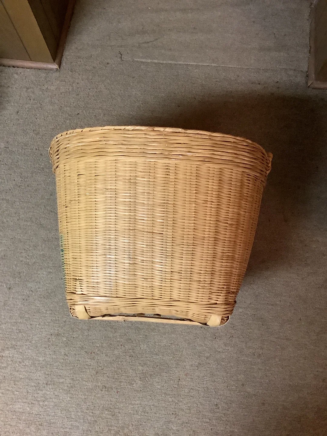 Vintage Large Wicker Rattan Laundry Style Basket thumbnail