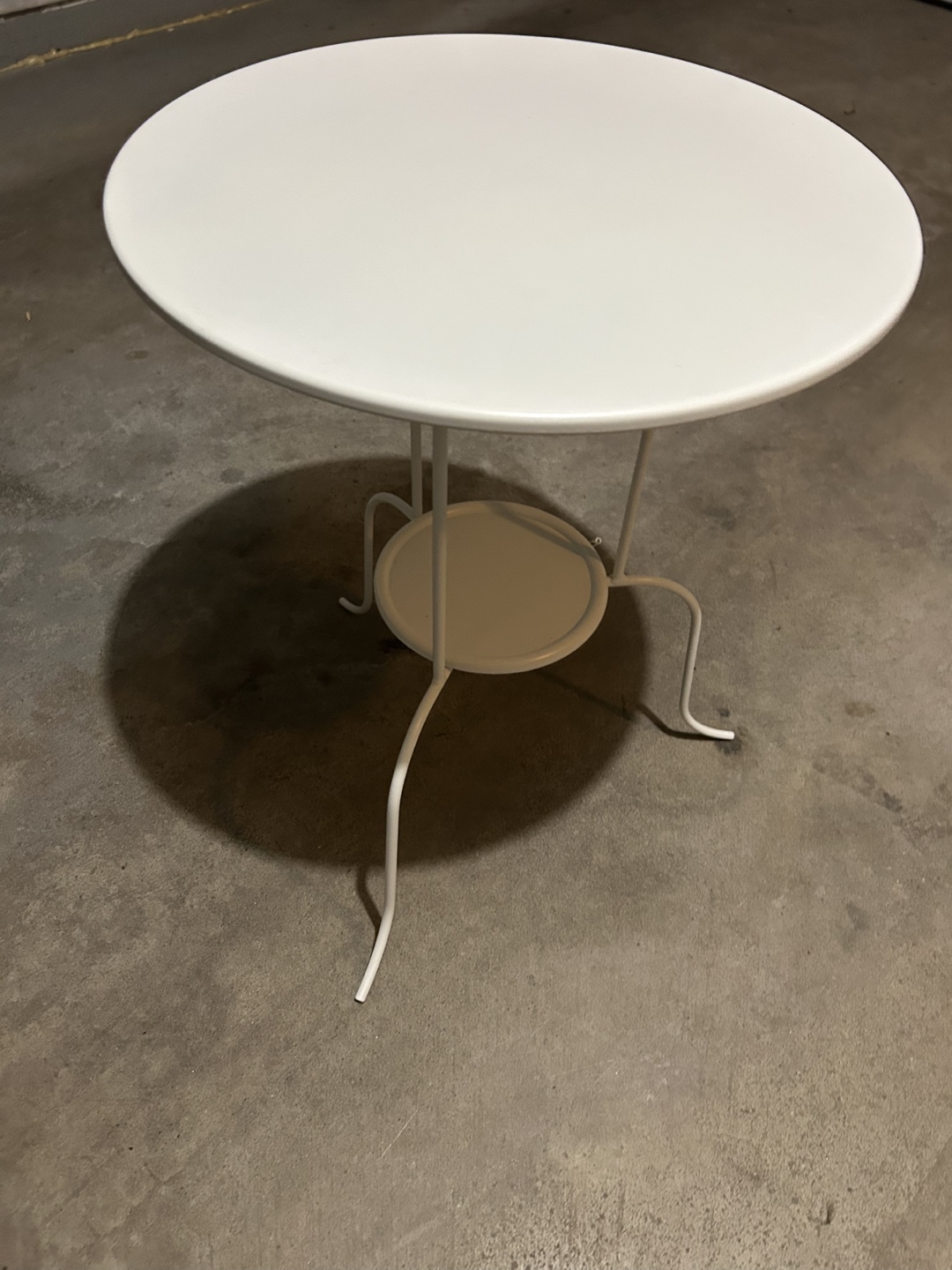 White Round Side Table