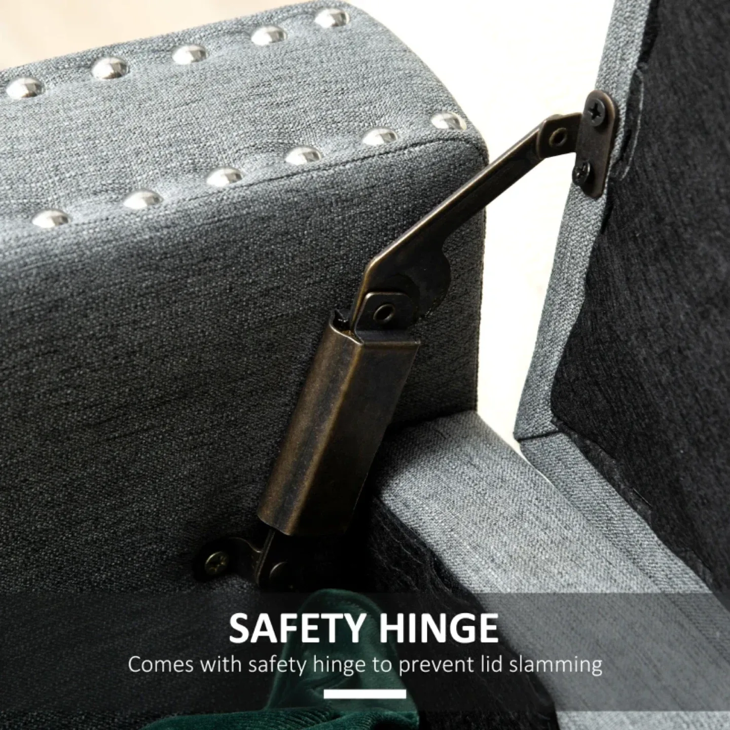 Grey Storage Ottoman Bench 47.25" image indicator(5)