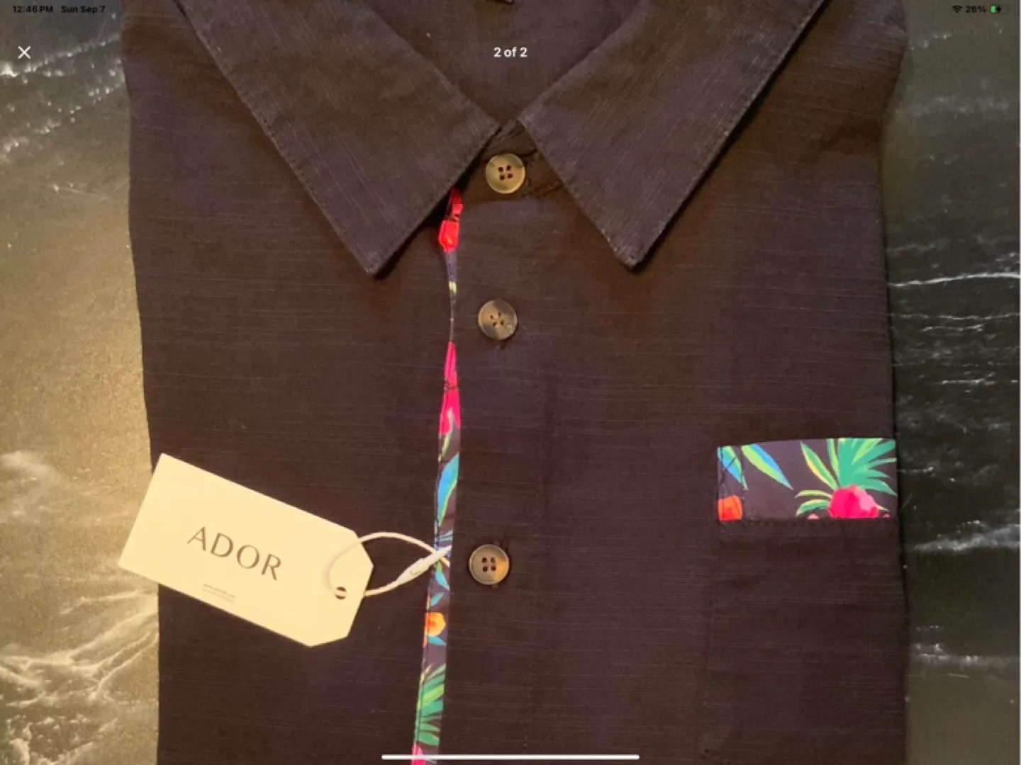 ADOR Black Floral Trim Shirt image indicator(2)