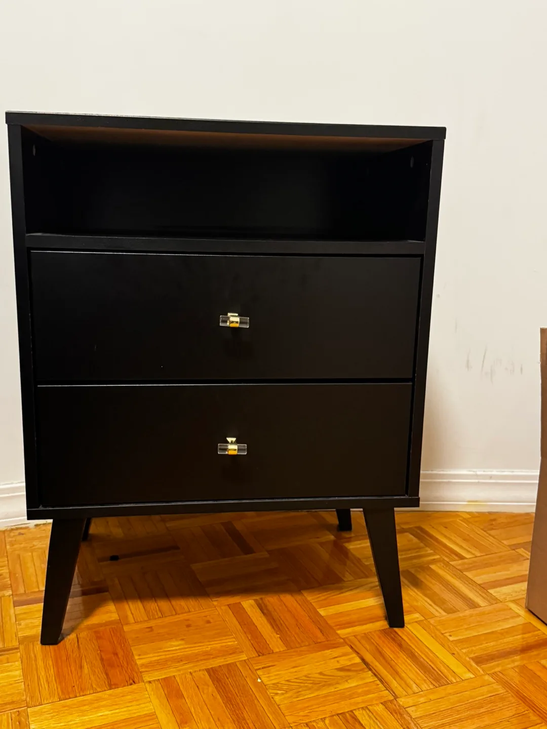 Black Nightstand with 2 Drawers image indicator(2)
