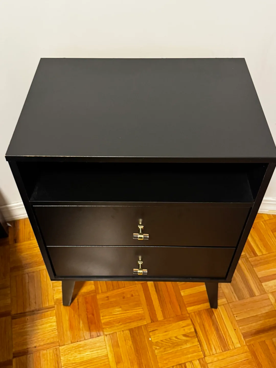 Black Nightstand with 2 Drawers image indicator(3)