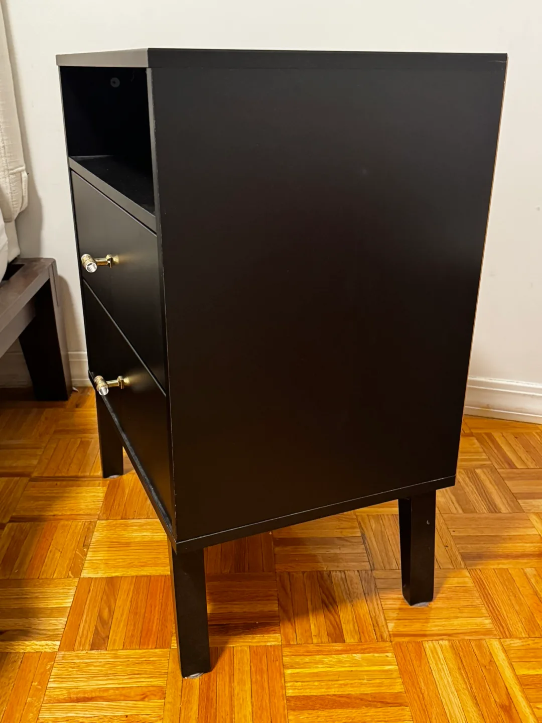 Black Nightstand with 2 Drawers image indicator(4)