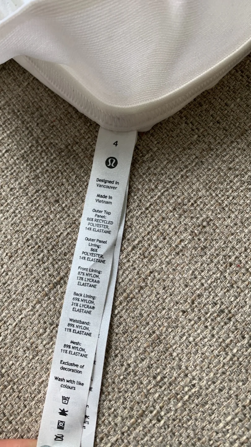 BNWT Lululemon Court Rival High-Rise Skirt White- Size 4 image indicator(5)