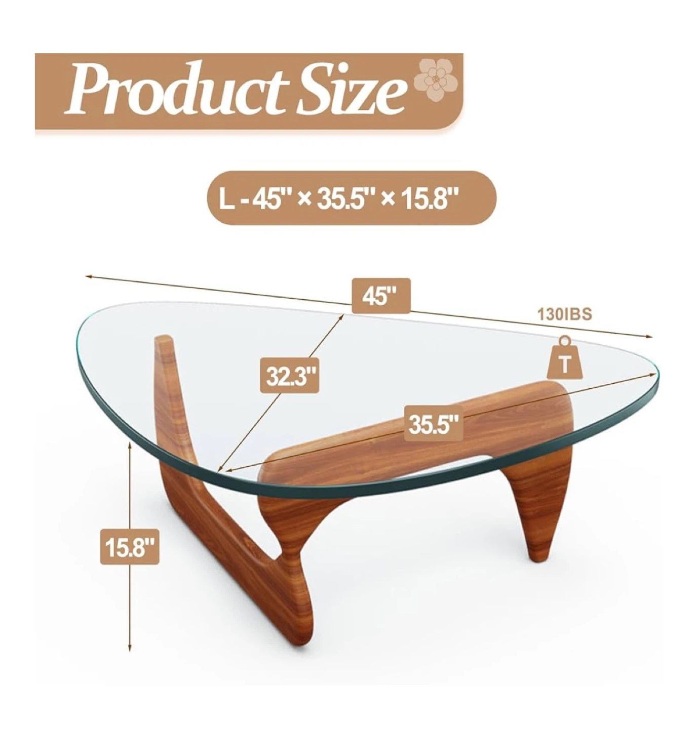 Desyifo Glass Coffee Table (45" x 35.5" x 15.8") - photo 2