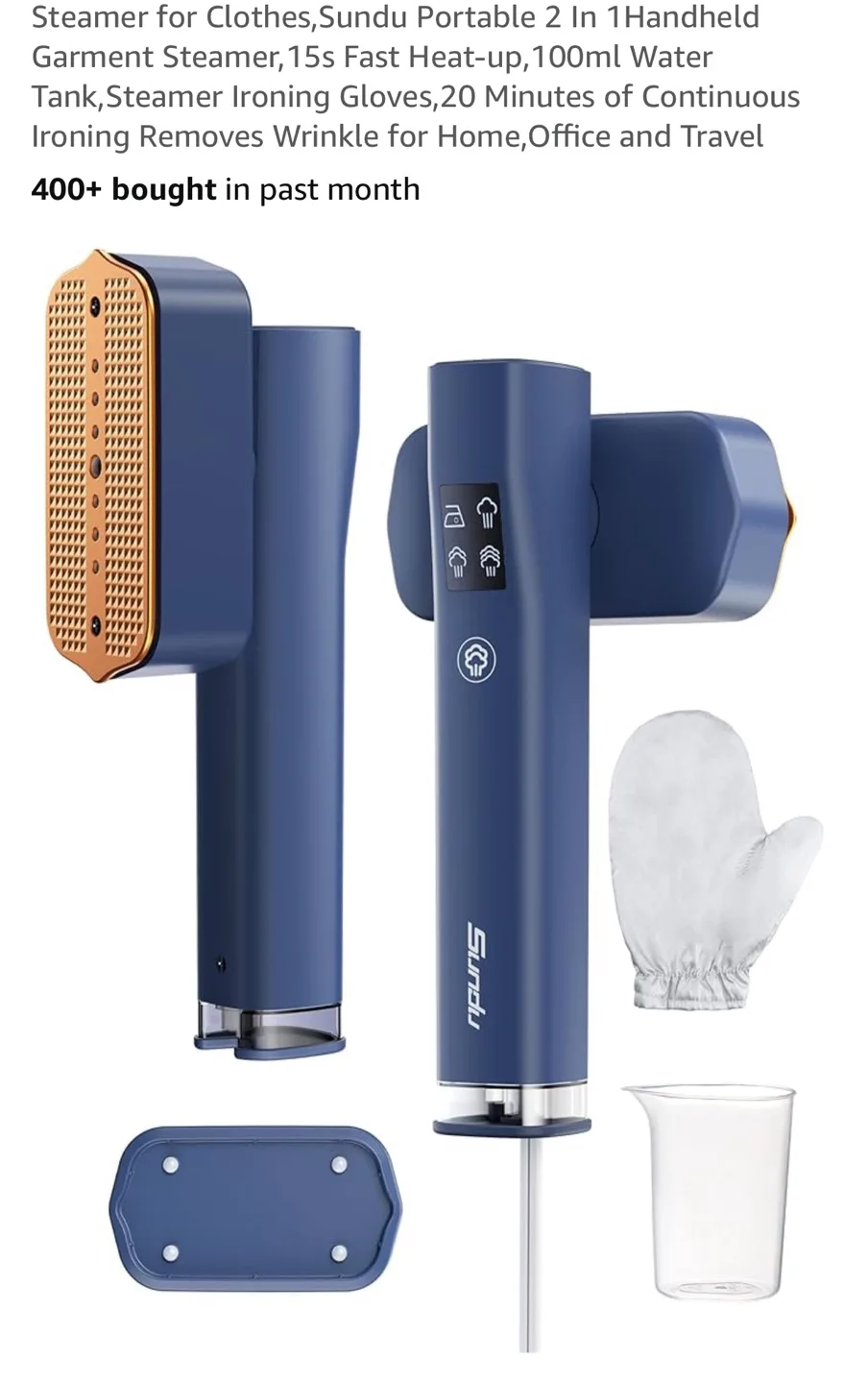 Sundú Portable 2-in-1 Handheld Garment Steamer thumbnail