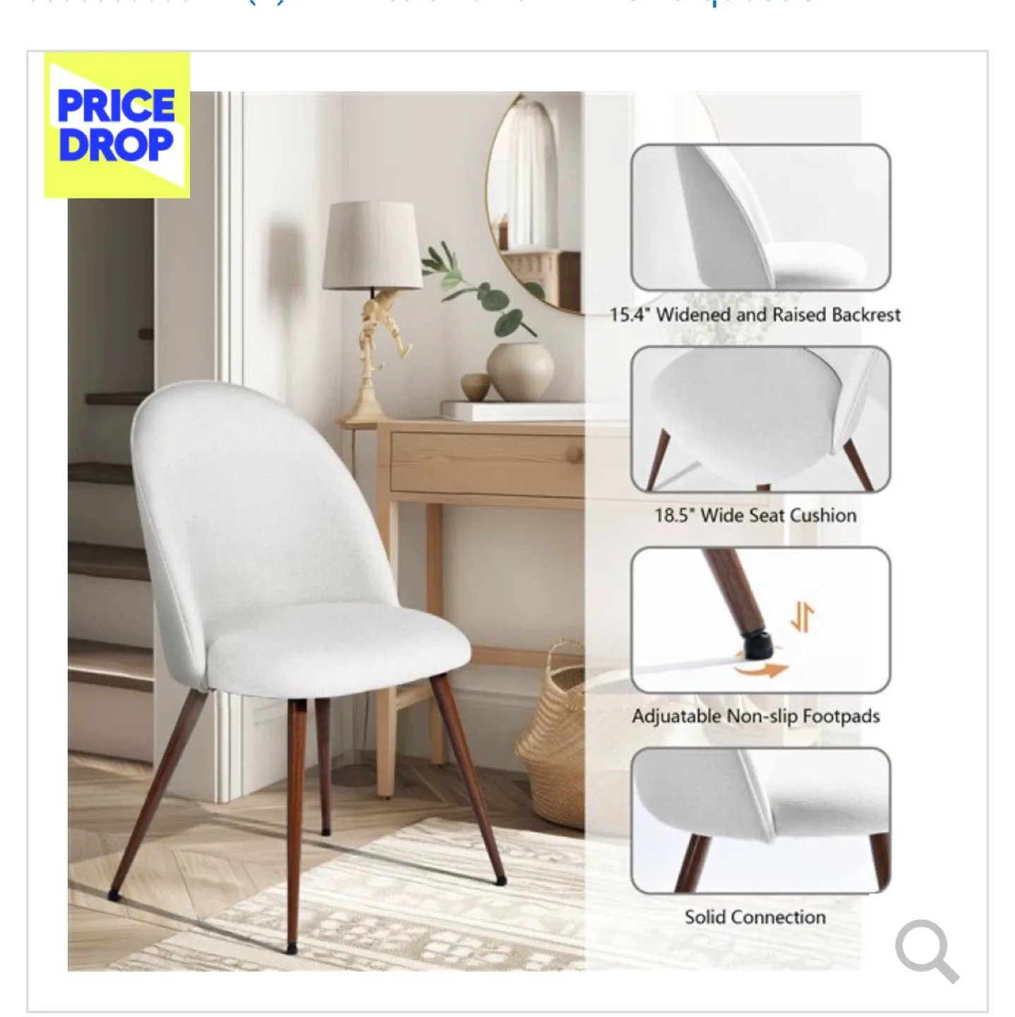 New White Dining Chair - 15.4" Backrest thumbnail