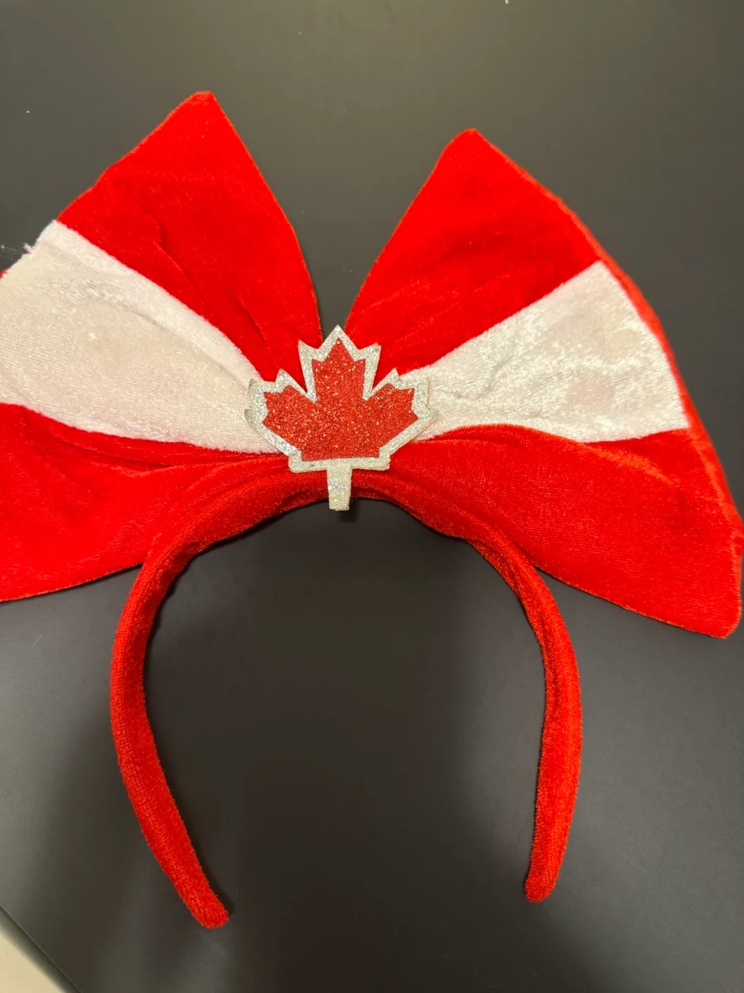 Canada Day Headband - Red & White Bow thumbnail