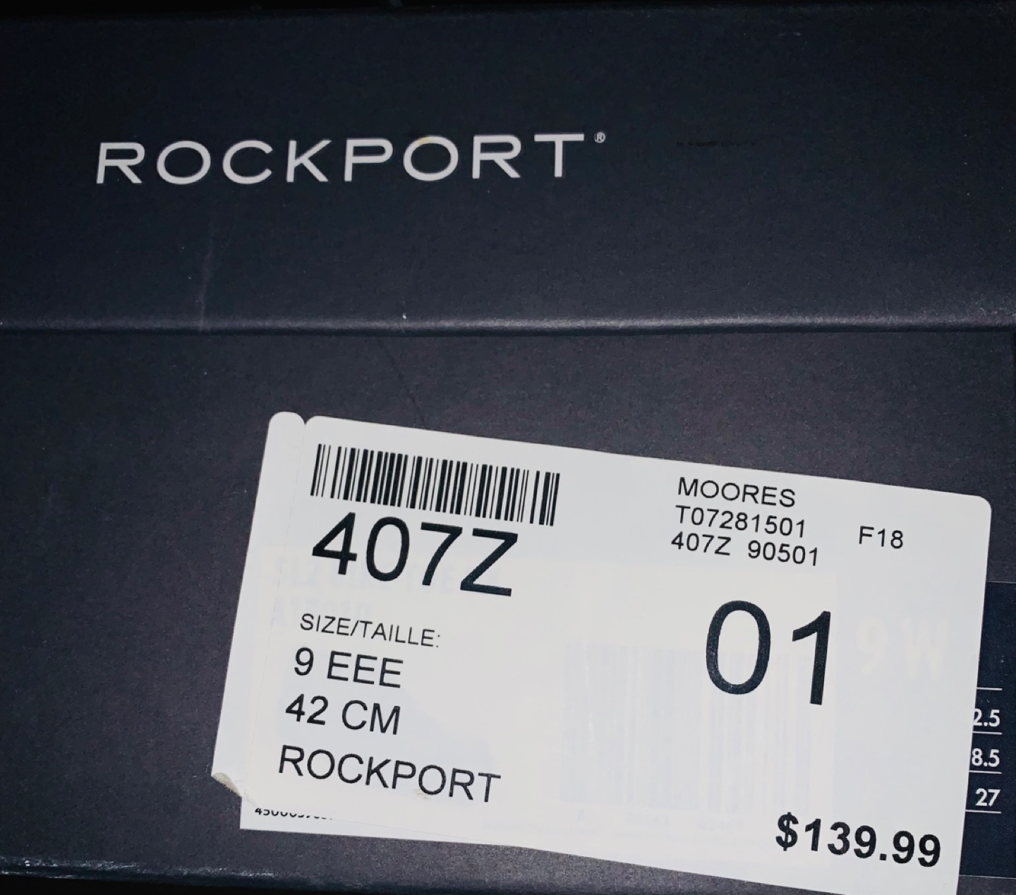 Rockport Men's Dress Shoes, Size 9 EEE