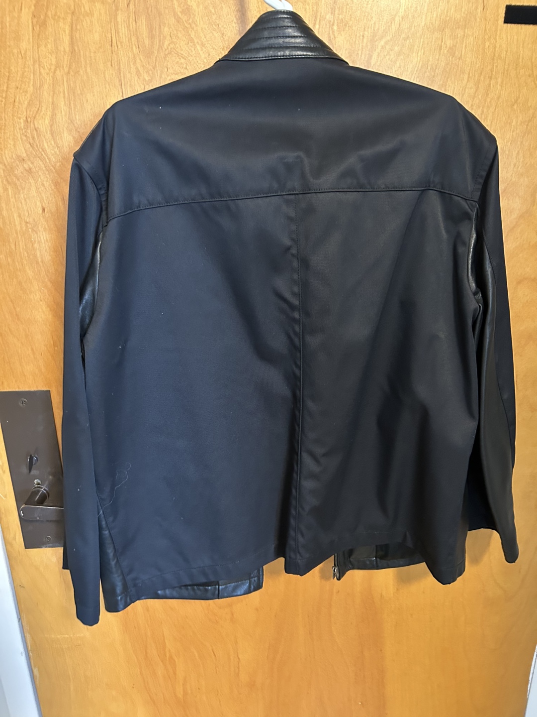 DKNY Black Leather And Fabric XL Jacket - photo 2