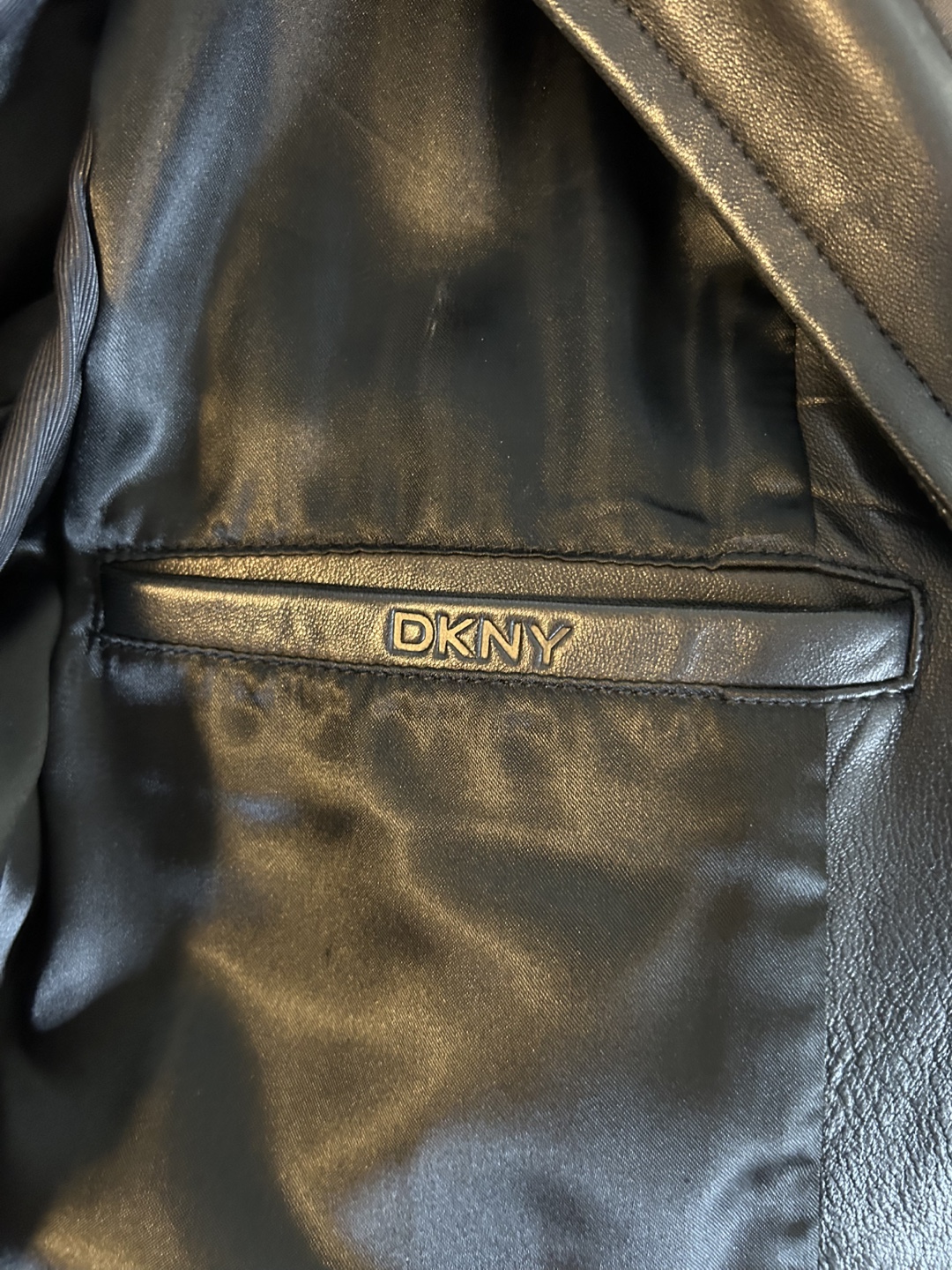 DKNY Black Leather And Fabric XL Jacket - photo 3