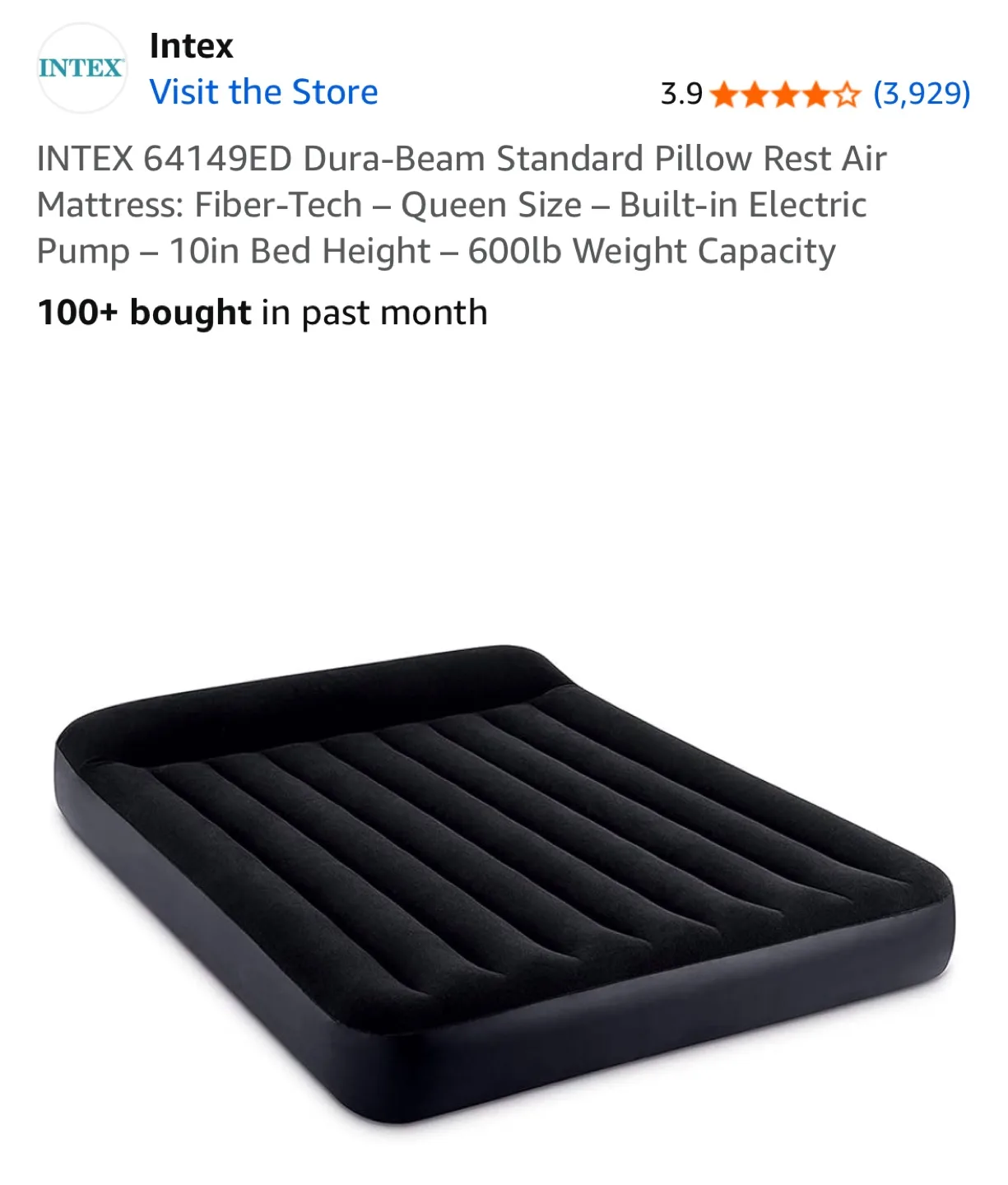 Intex Dura-Beam Queen Air Mattress thumbnail