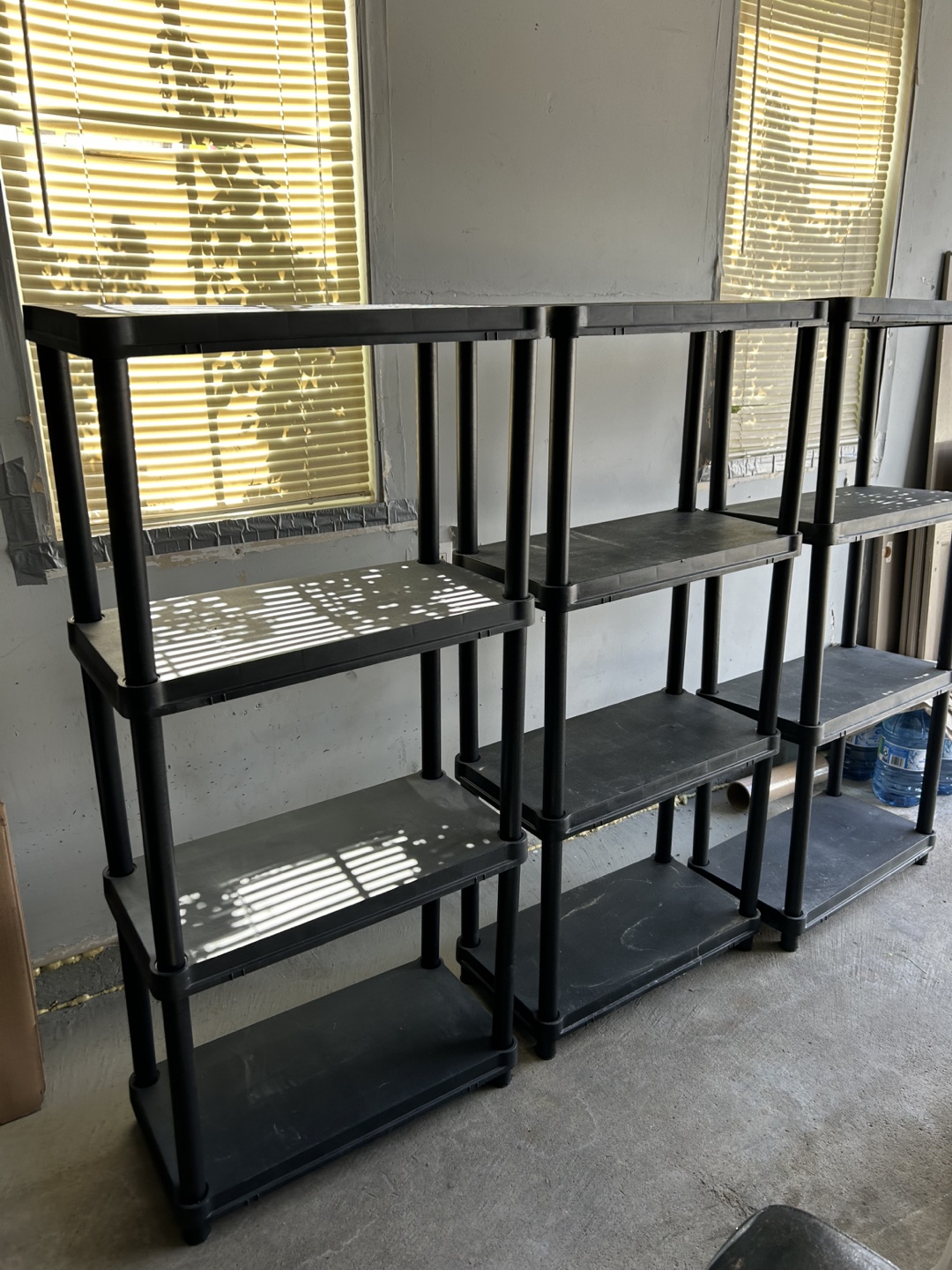 2 Black Plastic Shelving Units - photo 2