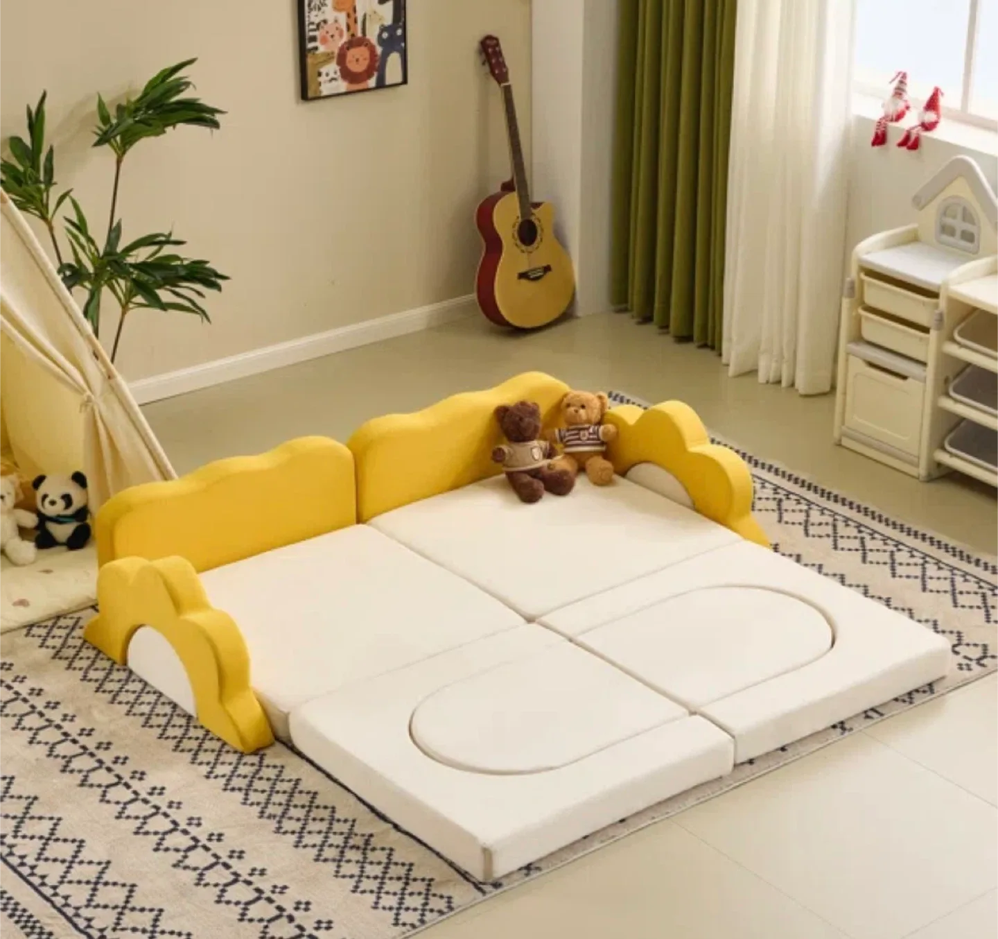 Kids Couch/Convertible Play Sofa - Yellow image indicator(2)