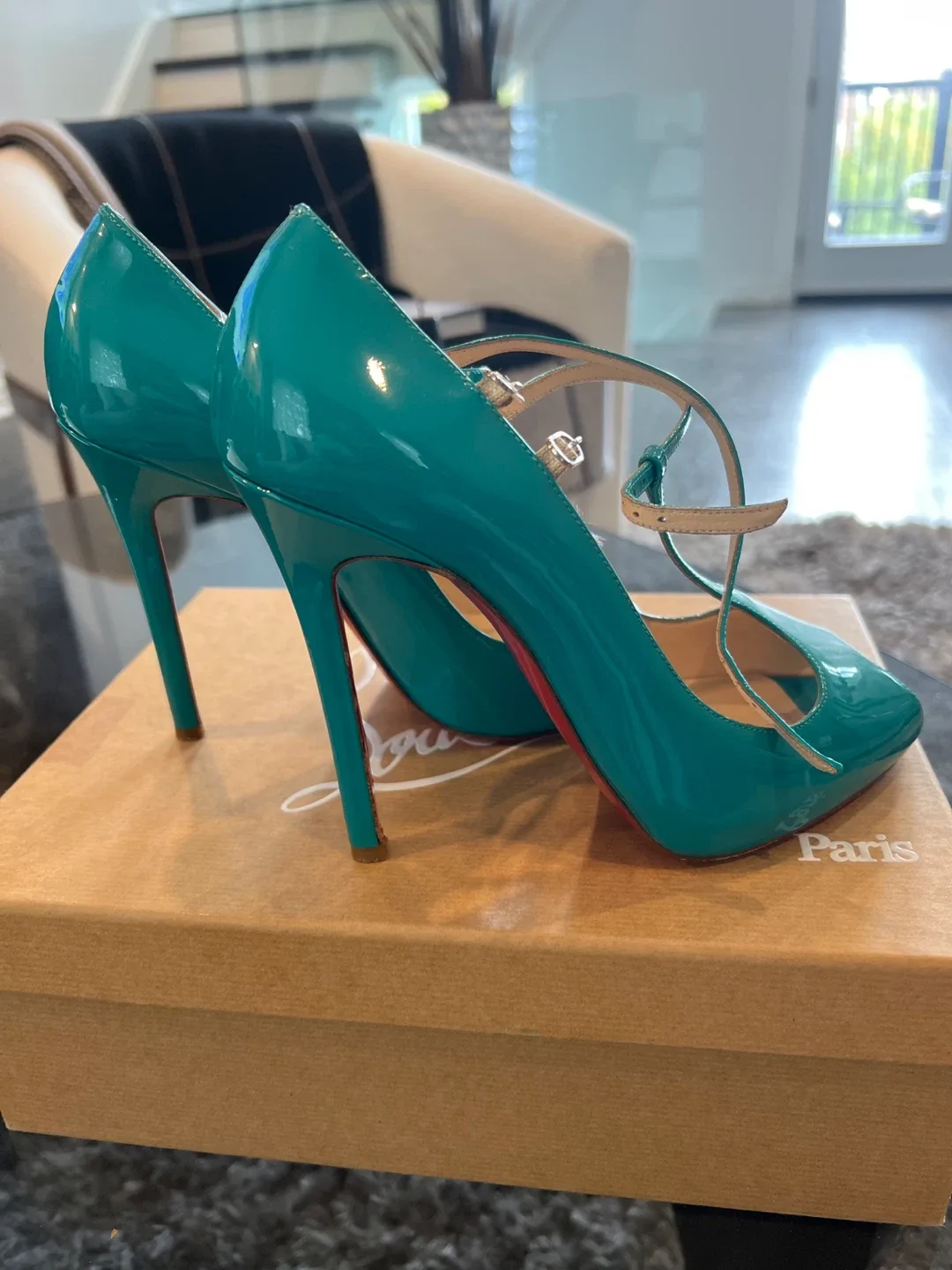 Christian Louboutin Turquoise Heels image indicator(2)