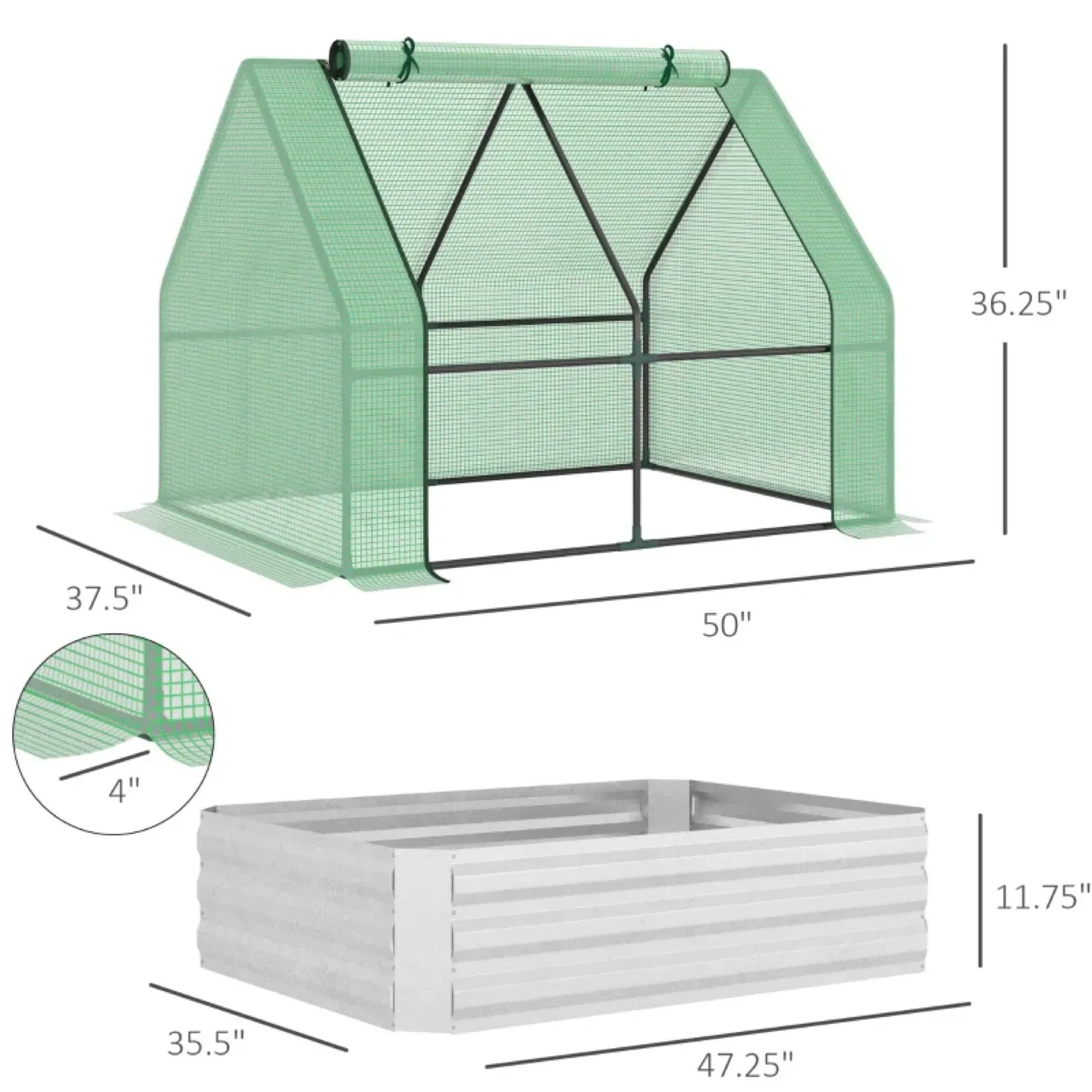 Greenhouse with Raised Garden Bed image indicator(3)