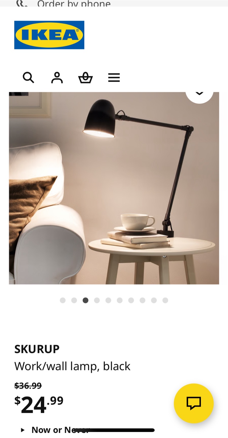 IKEA Skurup Work/Wall Lamp - Black - photo 3