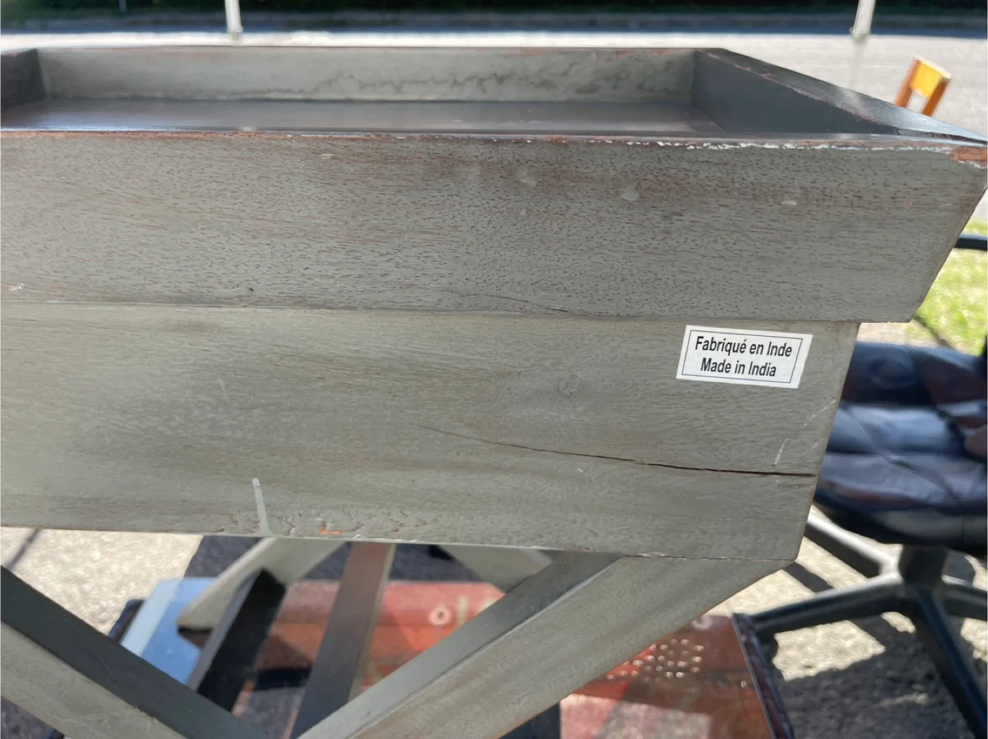 Grey Wooden Side Table with Drawer image indicator(5)