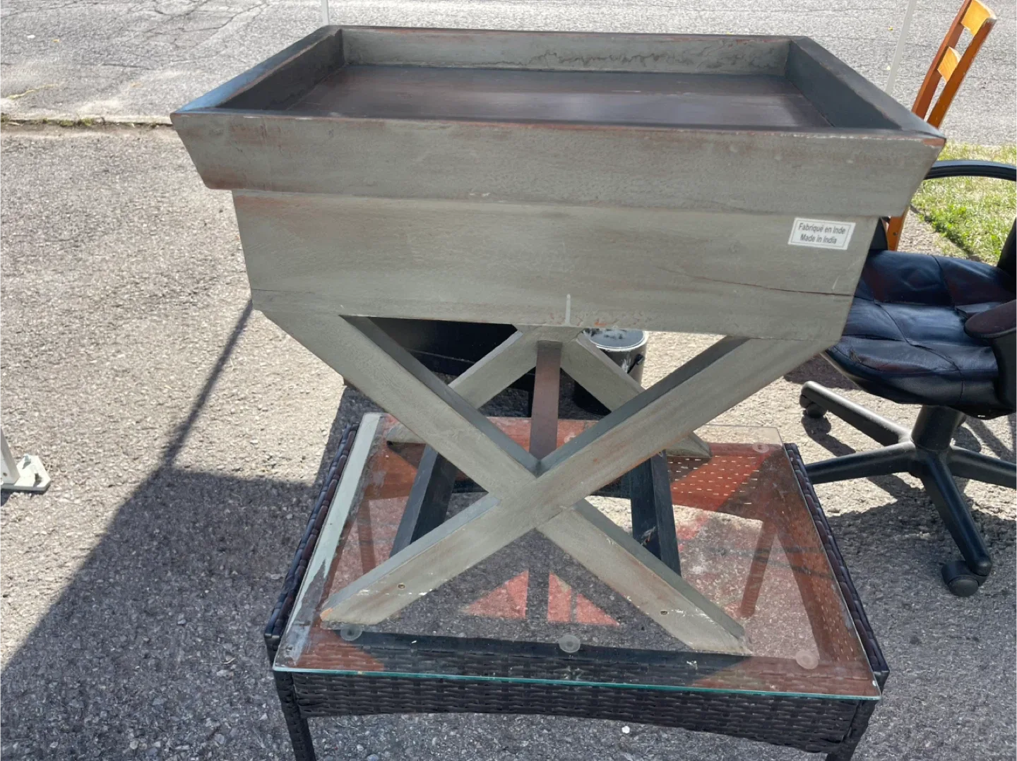 Grey Wooden Side Table with Drawer image indicator(6)