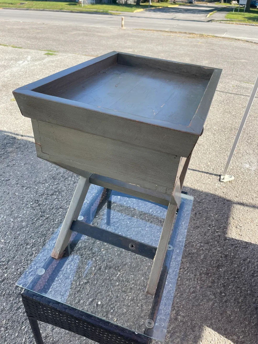 Grey Wooden Side Table with Drawer image indicator(4)