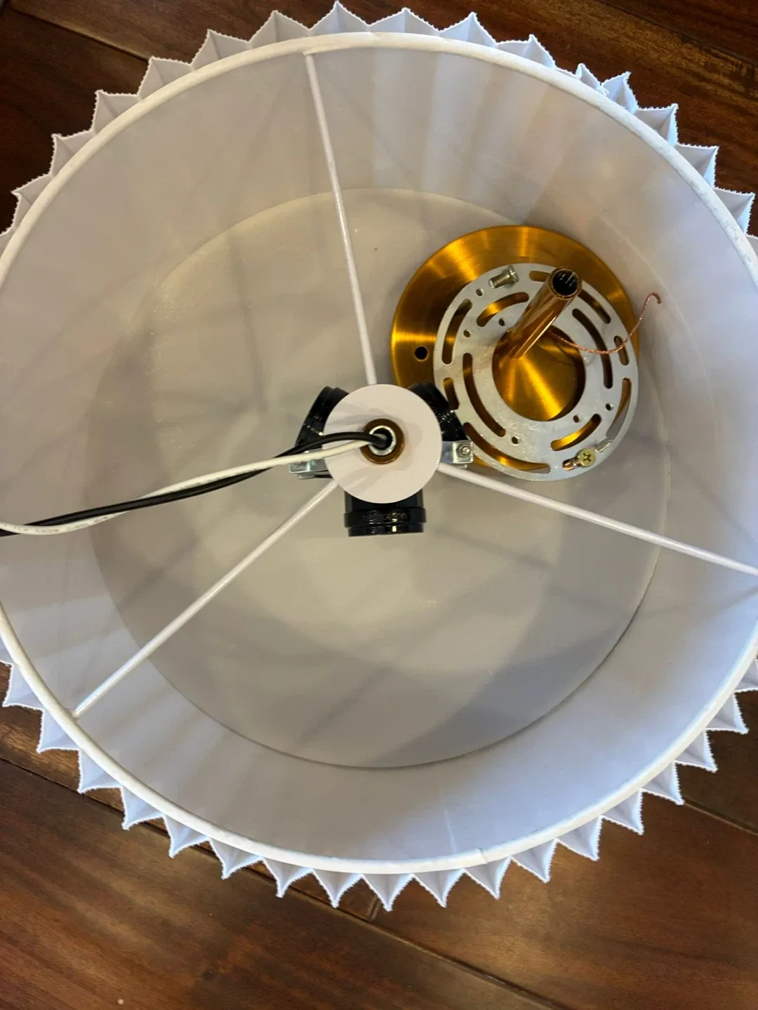 White Pleated Fabric Drum ceiling Lamp Shade image indicator(6)