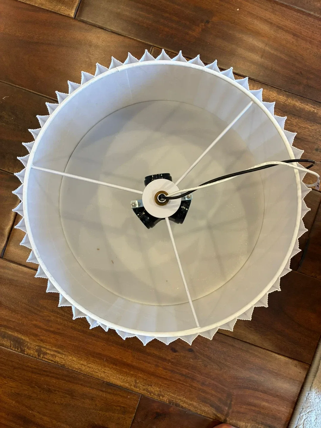 White Pleated Fabric Drum ceiling Lamp Shade image indicator(7)