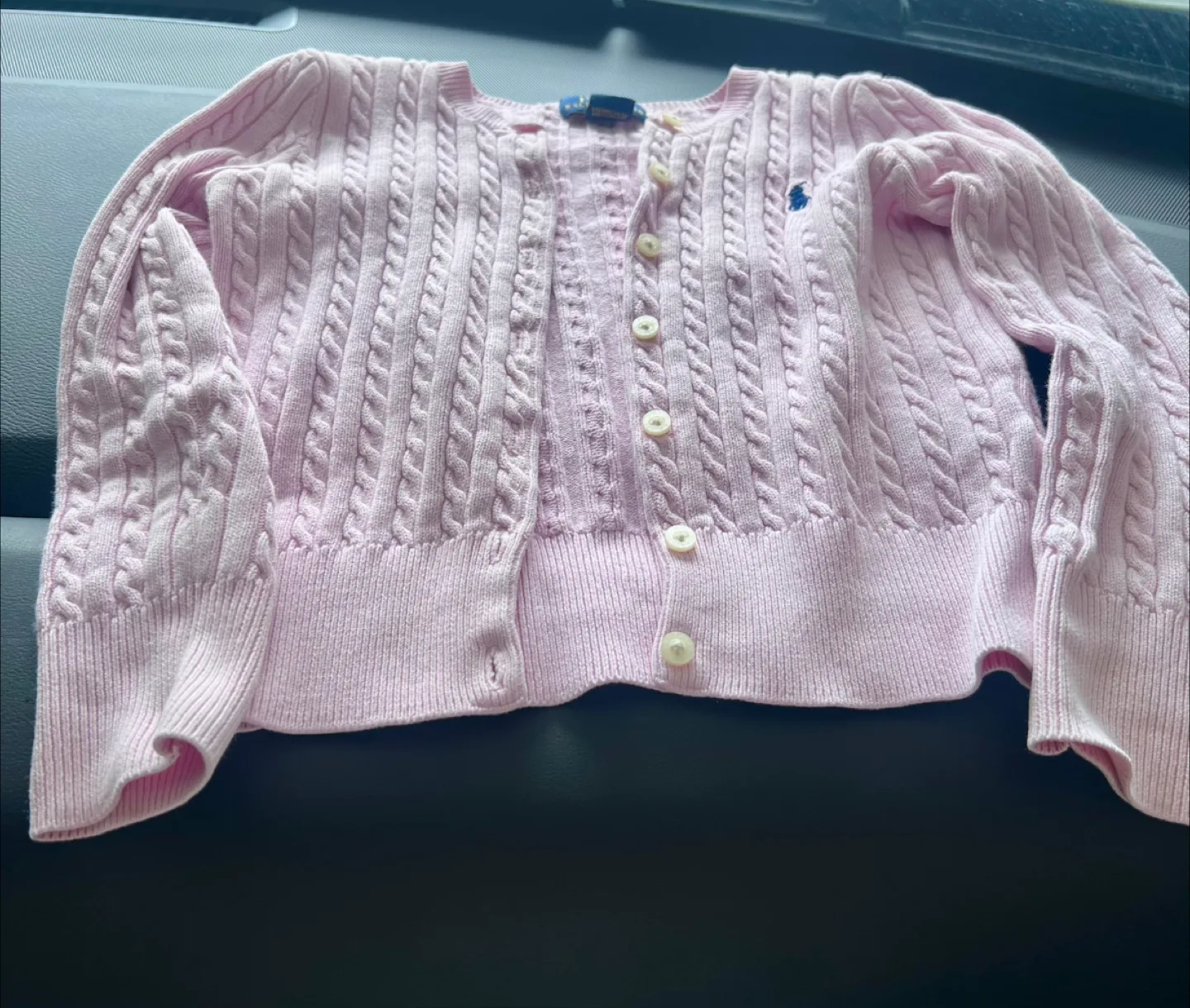 🥕Free Ralph Lauren Pink Cable Knit Cardigan thumbnail