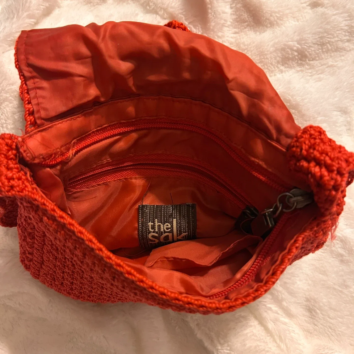 The Sak Orange Crochet Shoulder Bag image indicator(3)