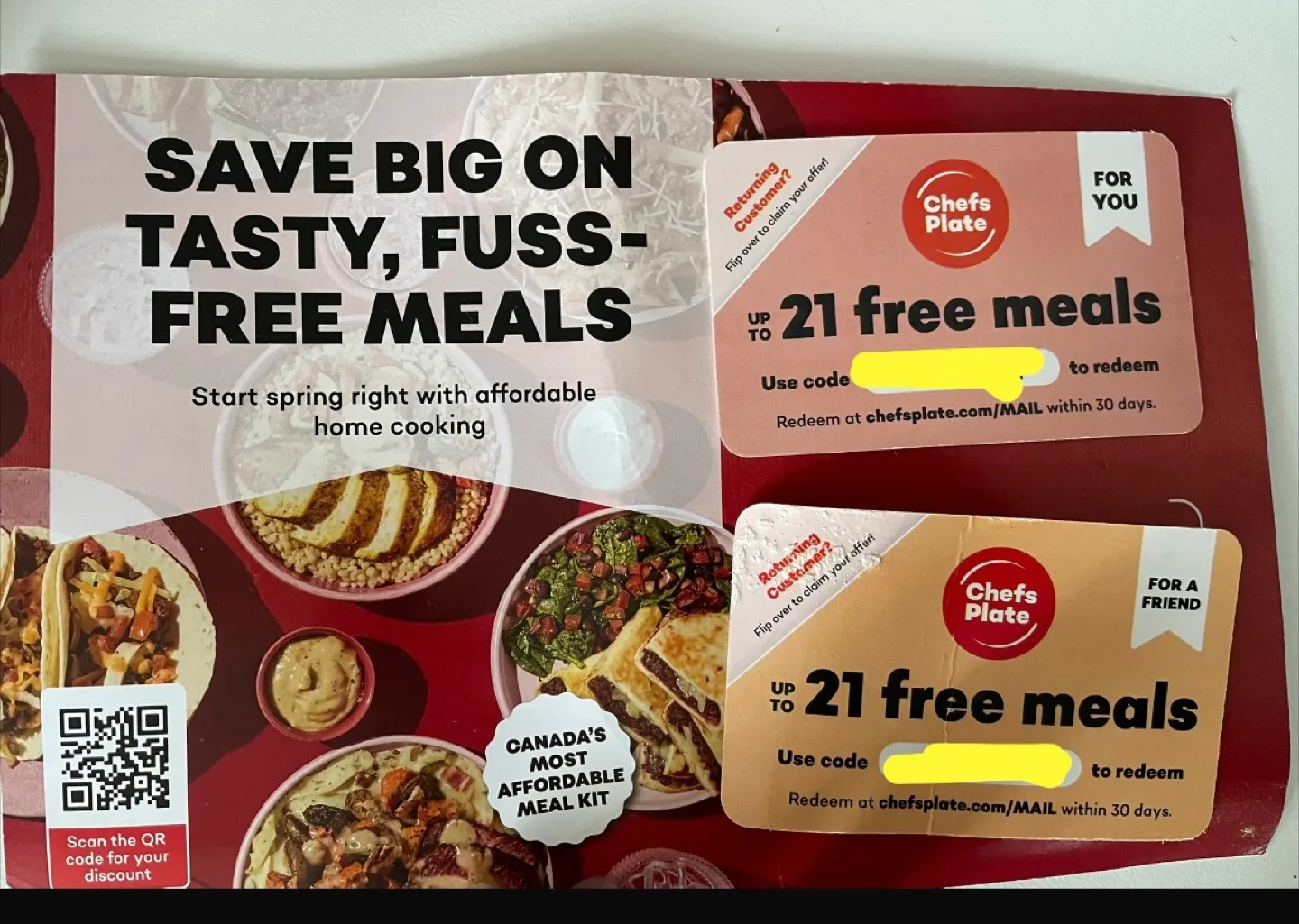 Chef's Plate 21 Free Meals Voucher thumbnail