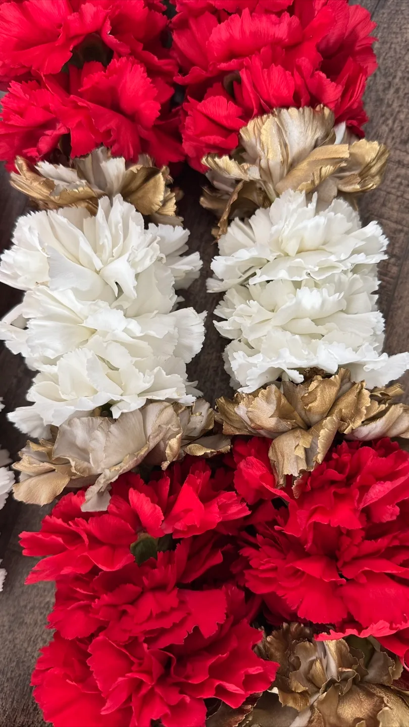 Floral Garland Decorations - Red, White, Gold image indicator(4)
