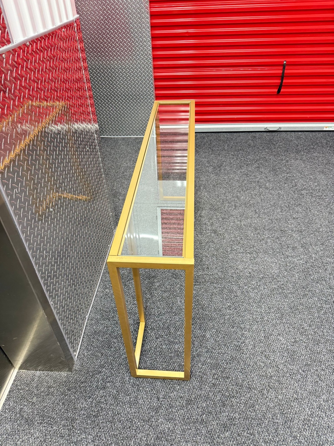 Gold Console Table with Glass Top - photo 4