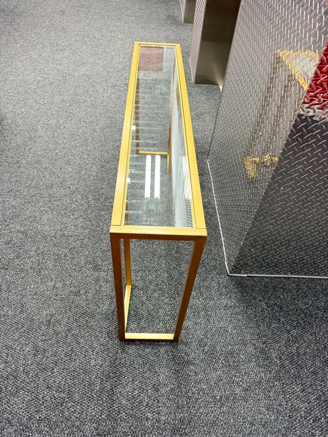 Gold Console Table with Glass Top - photo 3