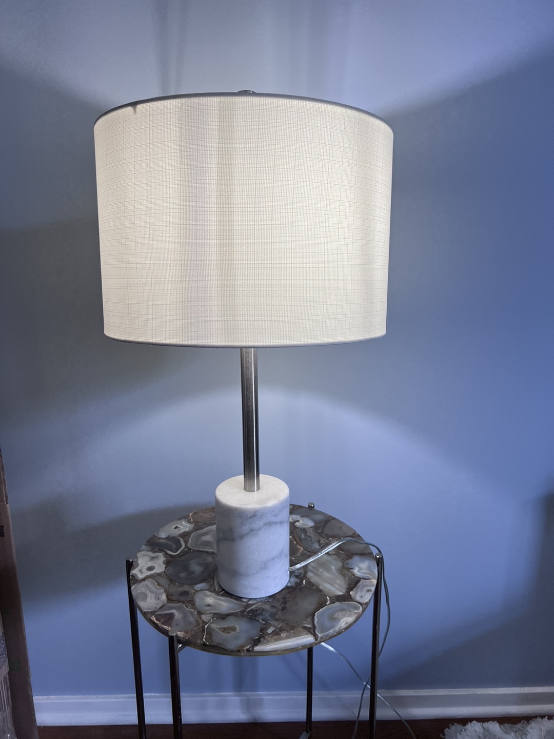 Table Lamp with White Shade and marble base - photo 2