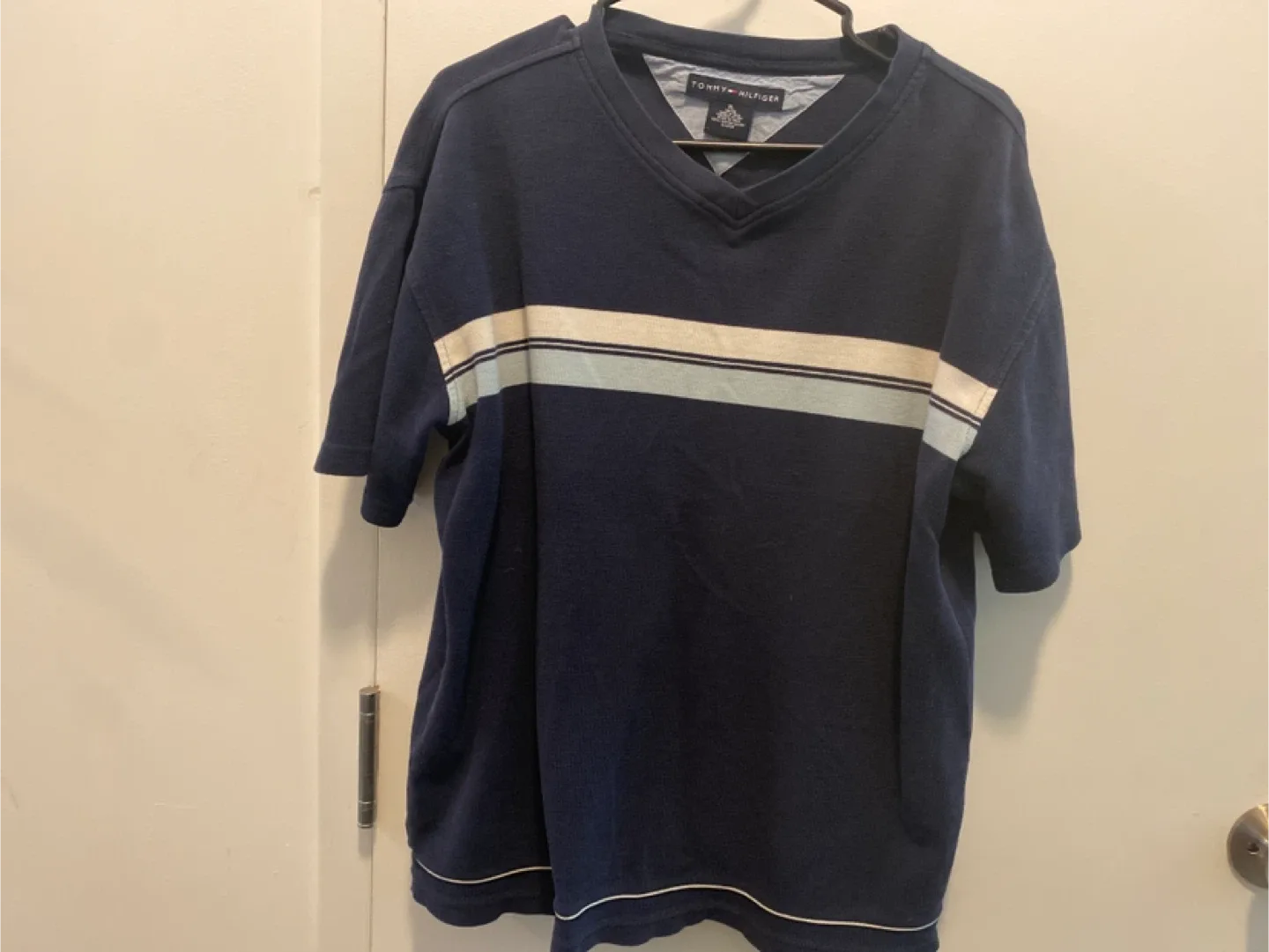 Tommy Hilfiger Blue V-Neck T-Shirt thumbnail