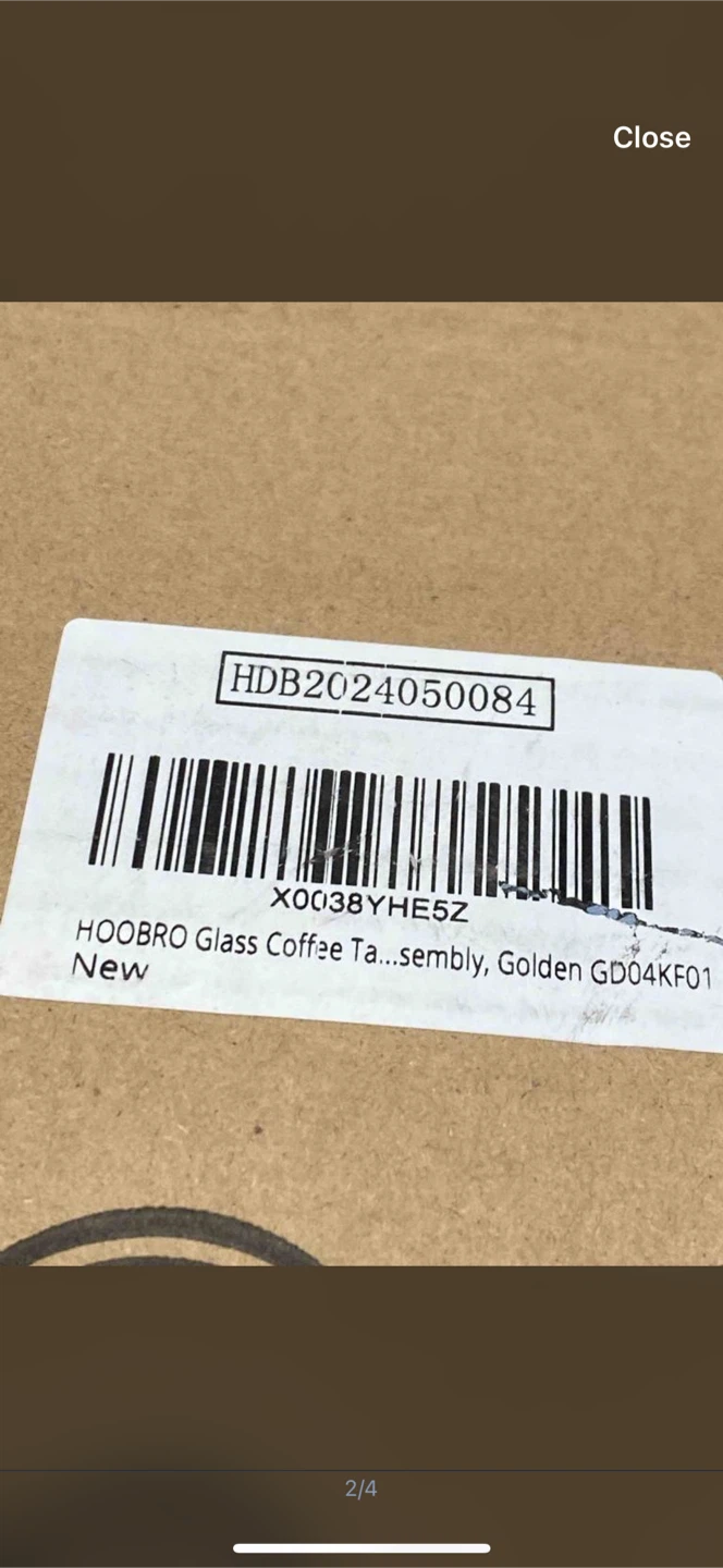 HOOBRO Glass Coffee Table, Golden GD04KF01 - New! - photo 4