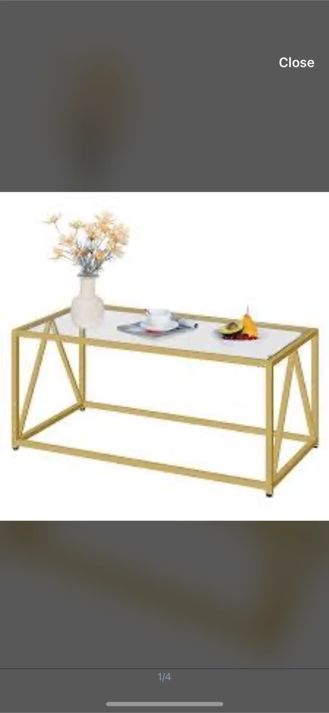 HOOBRO Glass Coffee Table, Golden GD04KF01 - New! - photo 3