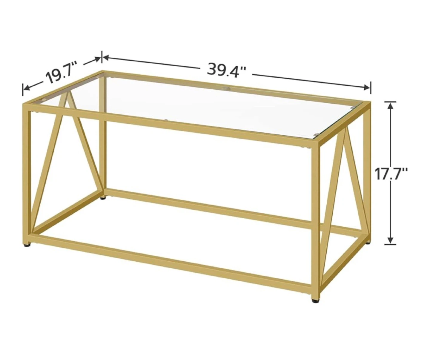 HOOBRO Glass Coffee Table, Golden GD04KF01 - New! - photo 2