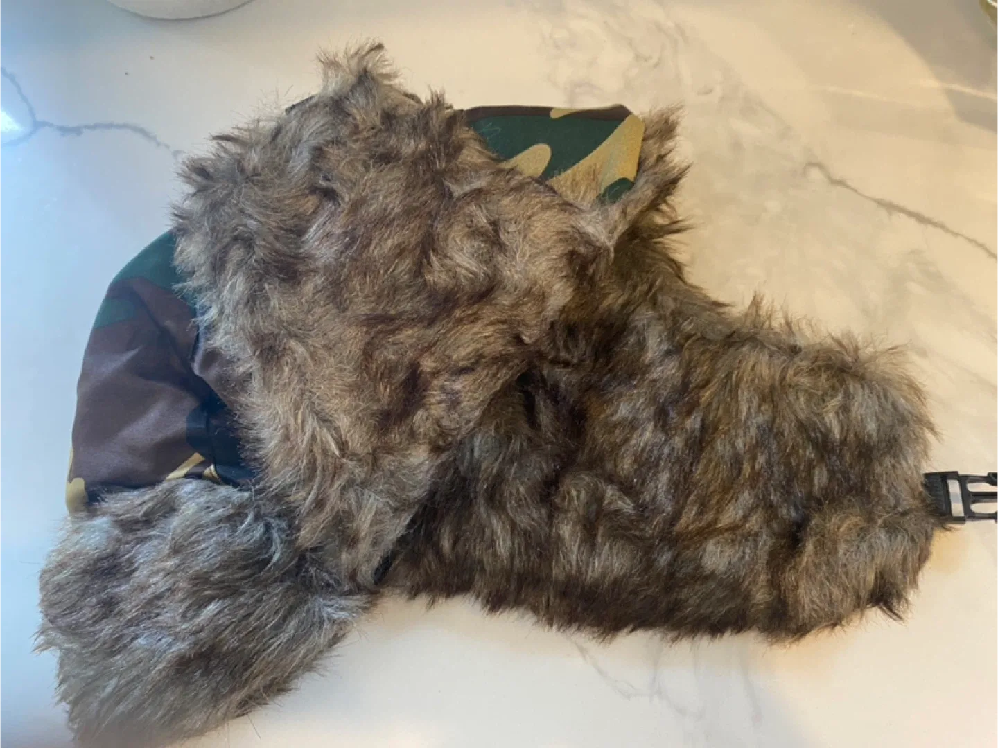 Camouflage Trapper Hat with Faux Fur image indicator(2)