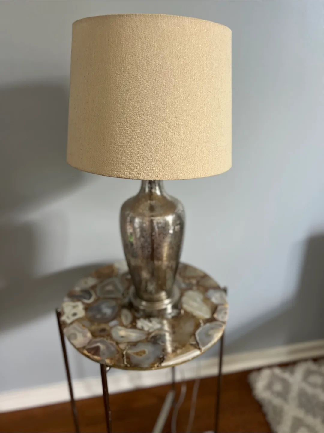 West Elm  Glass Table Lamp with Agate Table thumbnail