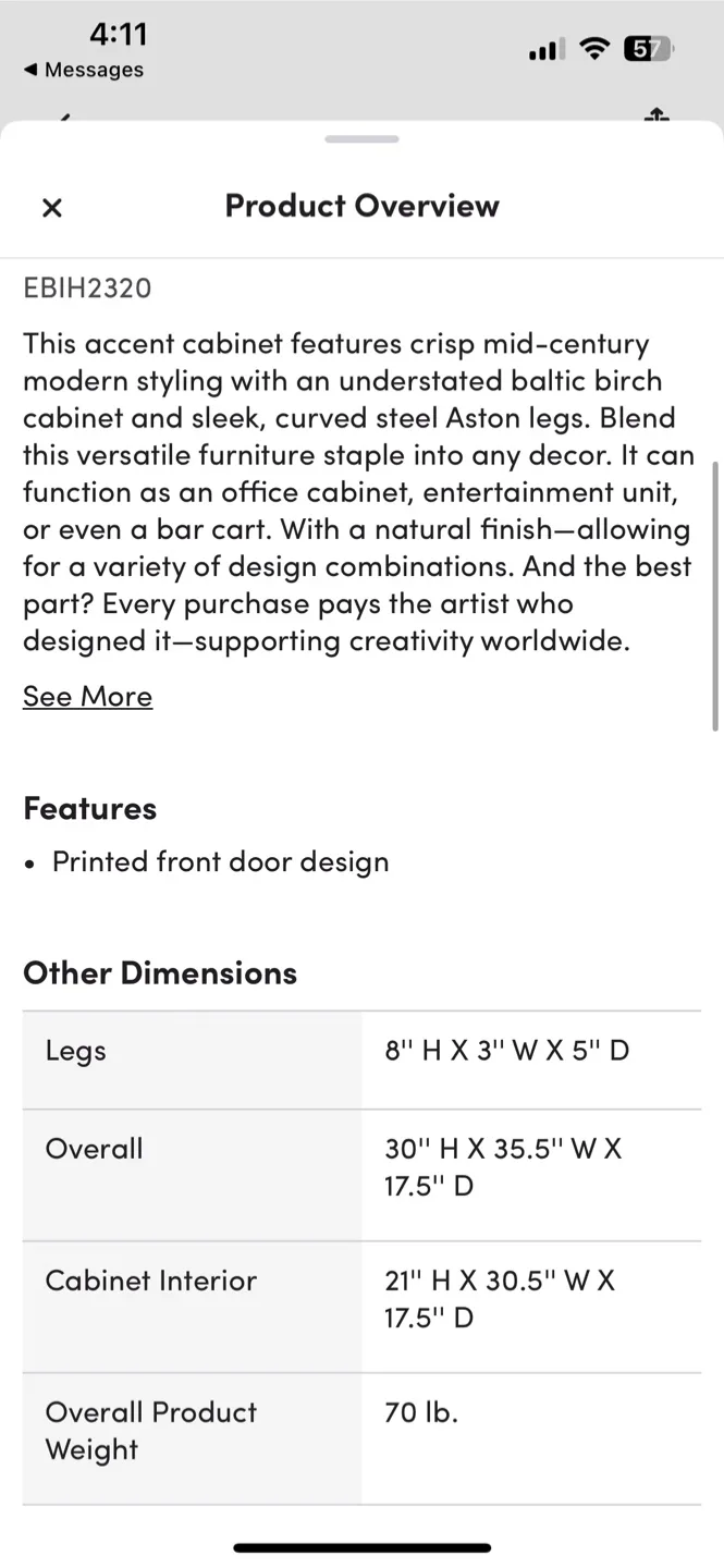 Orig. $1299 Credenza Cabinet sideboard artist design, LIC image indicator(2)