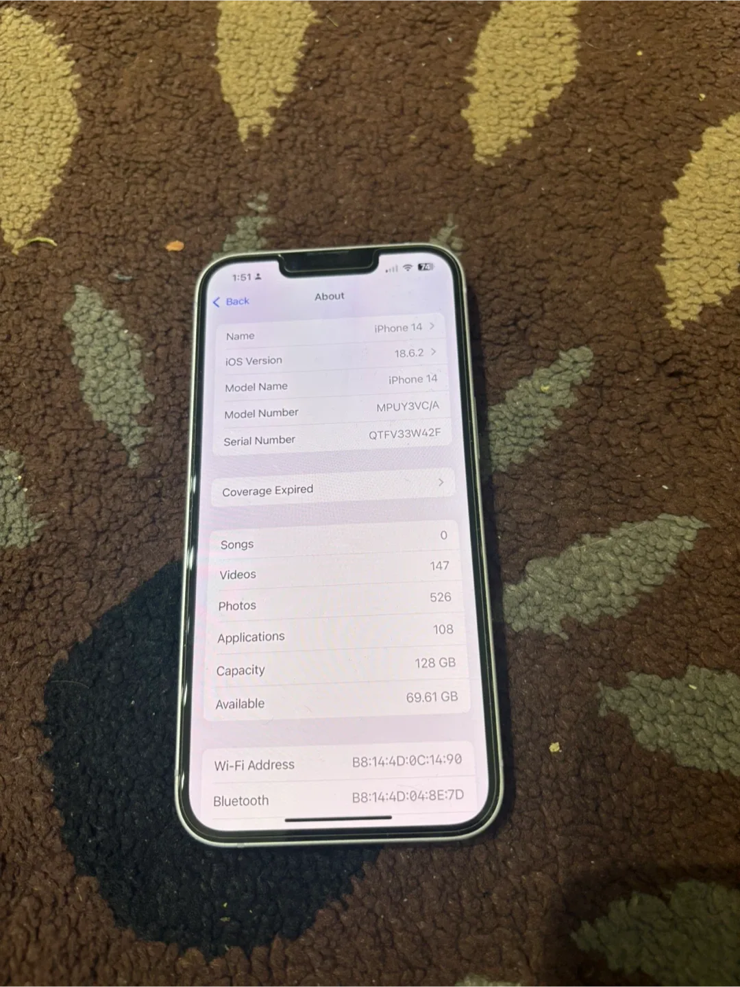 📱 iPhone 14 – 128GB (Purple) 💜 | $500 (Reduced from $550) image indicator(3)