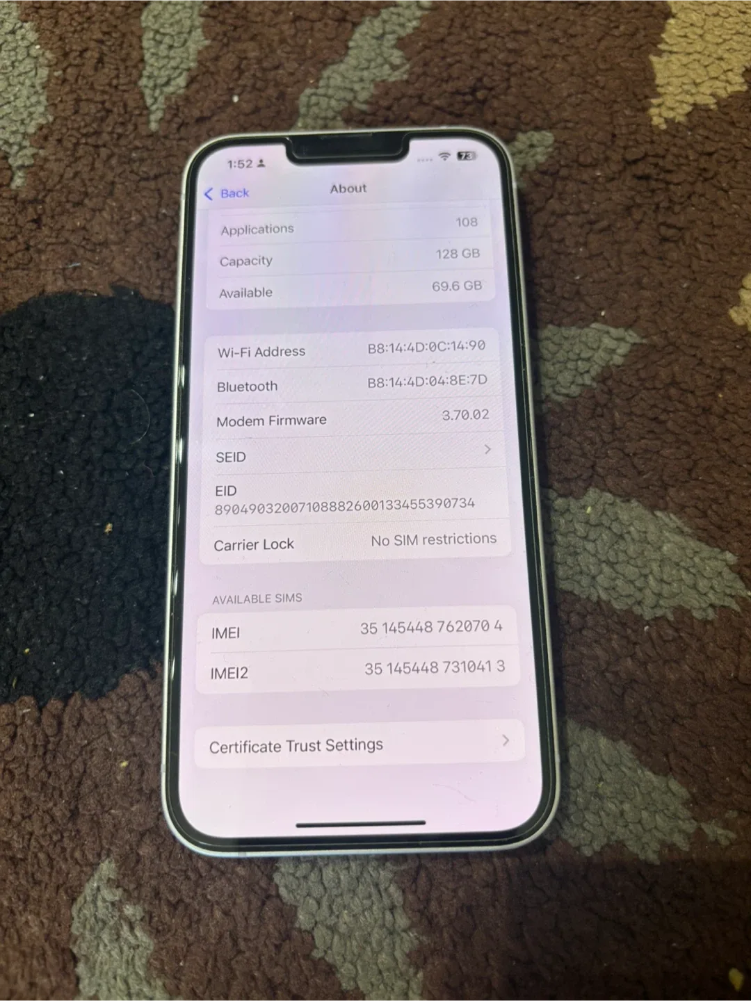 📱 iPhone 14 – 128GB (Purple) 💜 | $500 (Reduced from $550) image indicator(4)