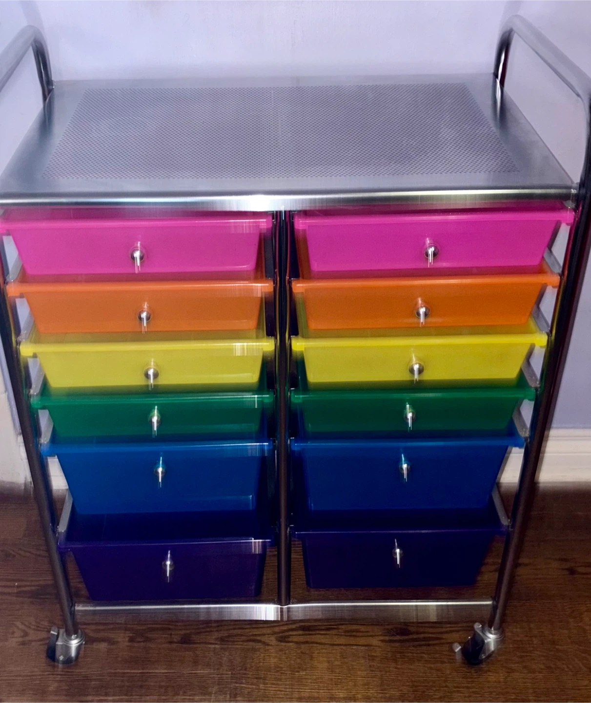 Rainbow Rolling Cart with Drawers