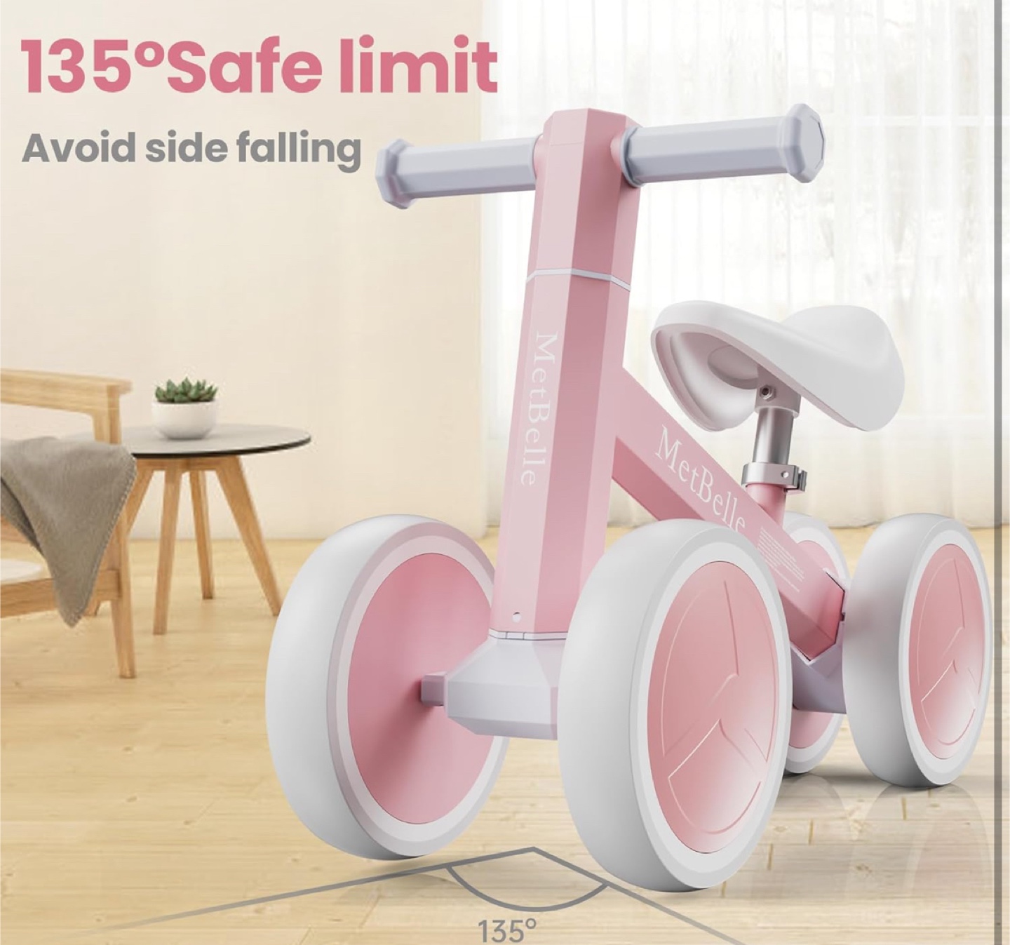MetBelle Baby Balance Bike - Pink - photo 4