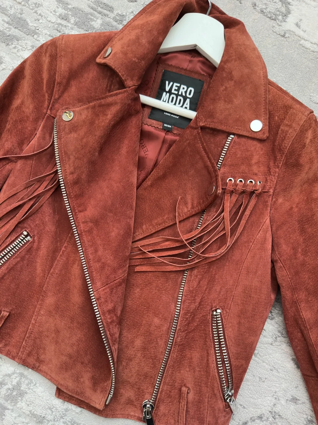 Vero Moda Suede Fringe Biker Jacket - Size 160/80A image indicator(5)