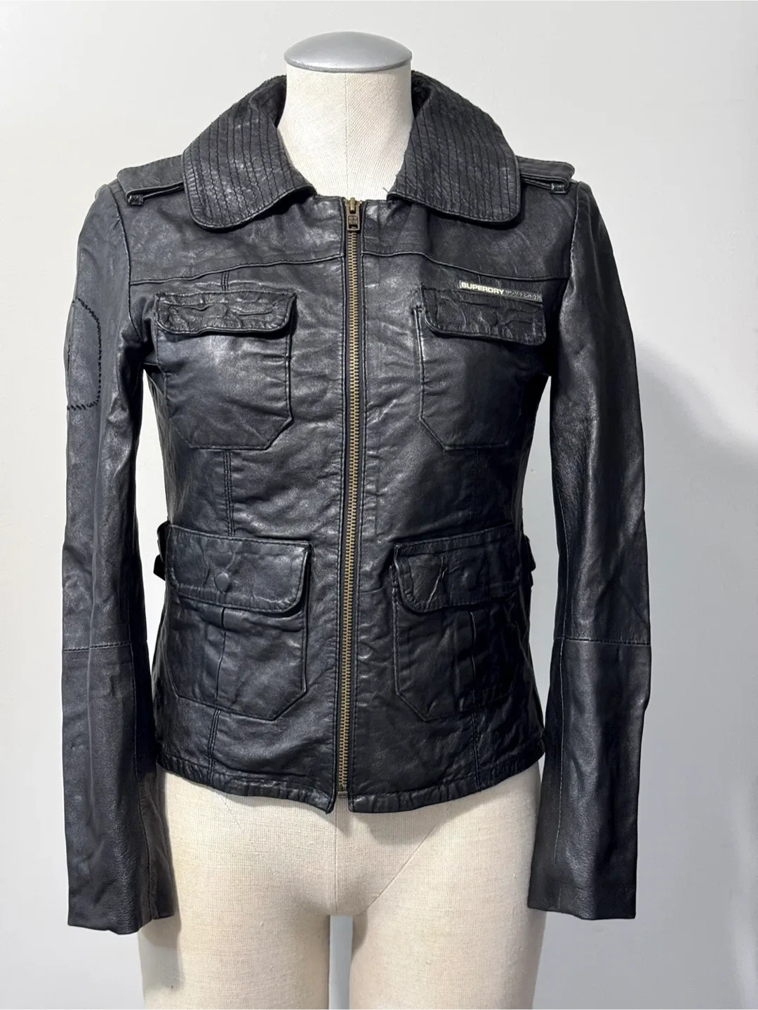 Superdry Leather Jacket | S thumbnail