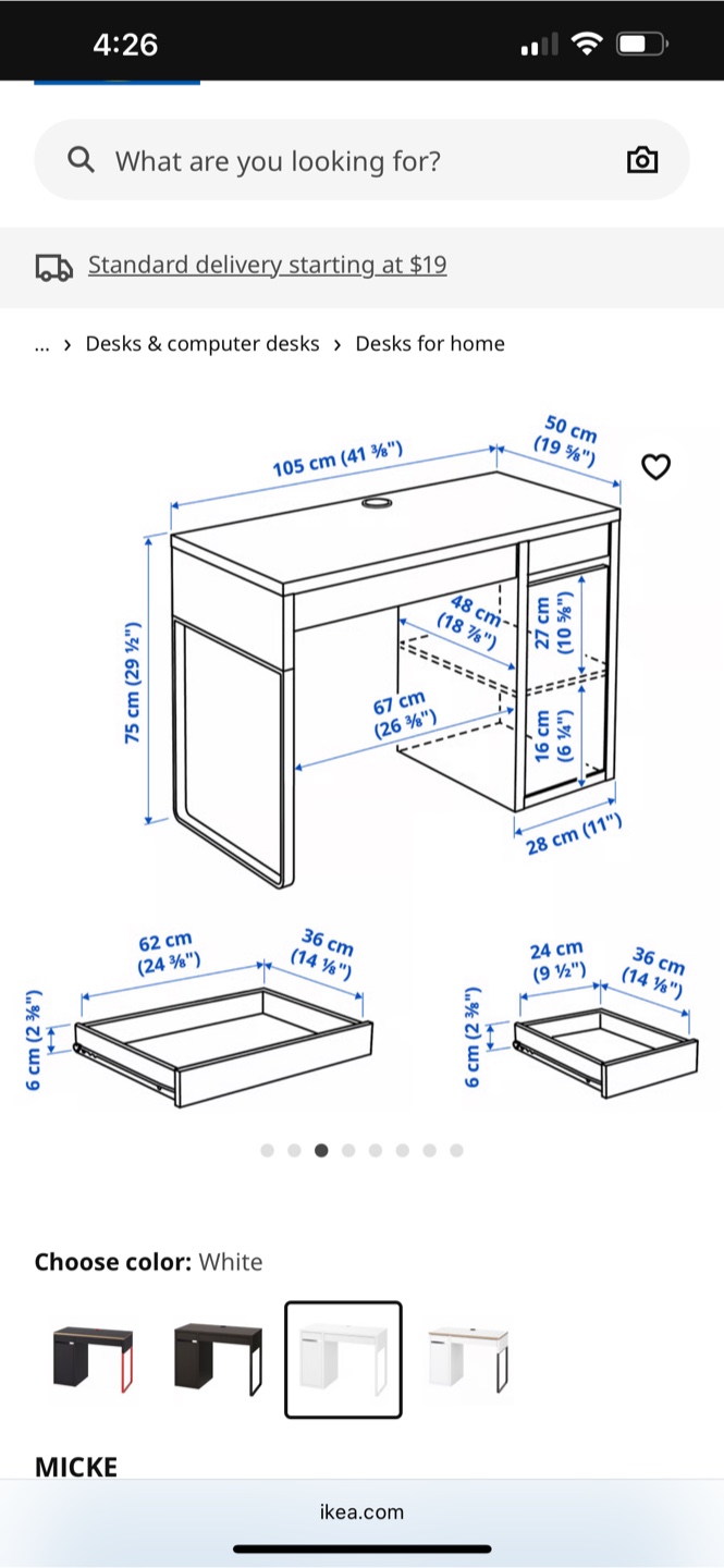 Ikea Micke desk with drawer and shelves - photo 2