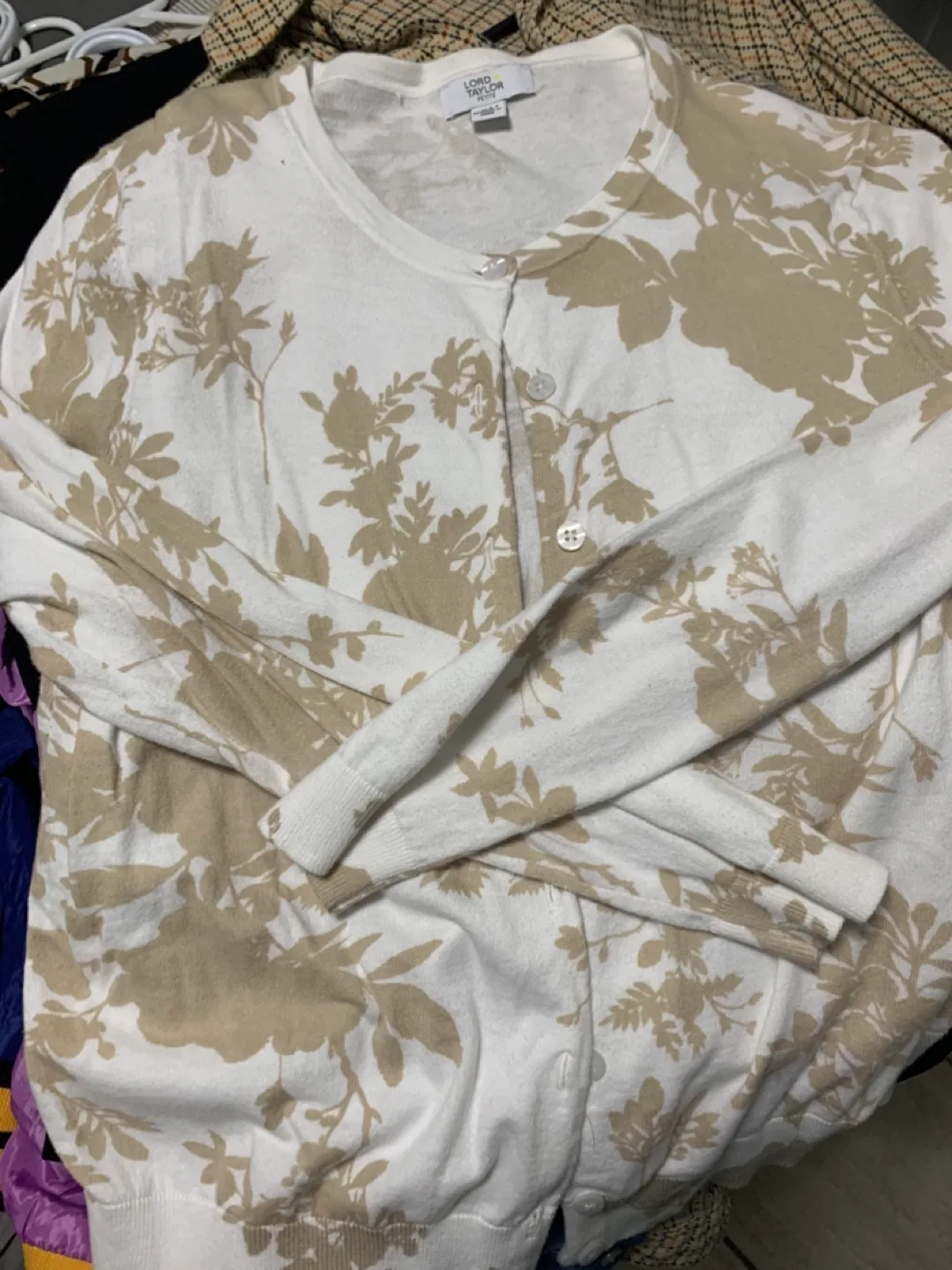 Lord & Taylor Petite Floral Cardigan - Size 0 thumbnail